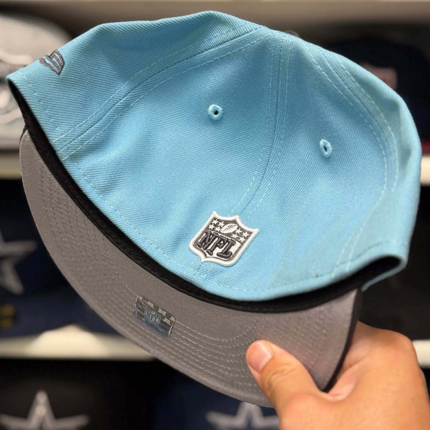 New Era Las Vegas Raiders 59FIFTY Fitted Hat Light Blue/Gray