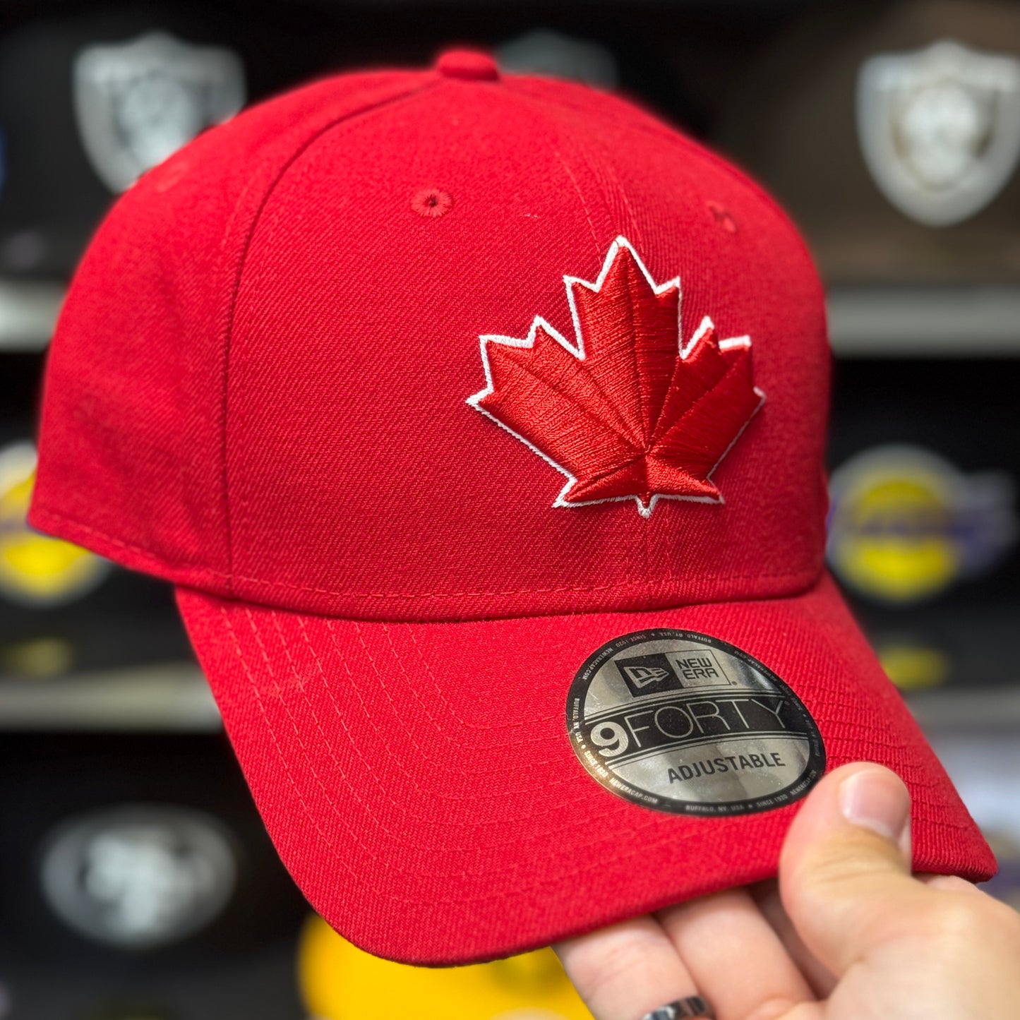 New Era Toronto Blue Jays 'Maple Leaf' 9FORTY Adjustable Ball Cap | Red