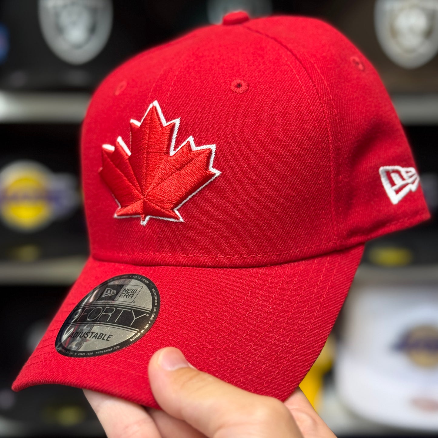 New Era Toronto Blue Jays 'Maple Leaf' 9FORTY Adjustable Ball Cap | Red