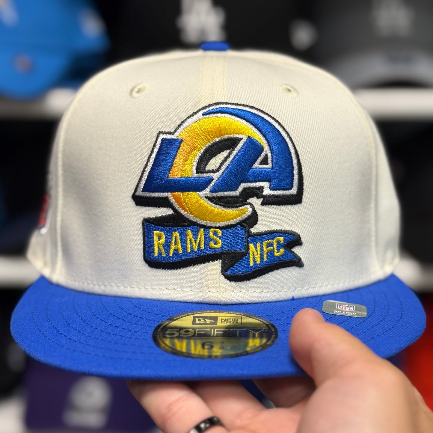 New Era Los Angeles Rams 59FIFTY Fitted Hat | Ivory/Blue