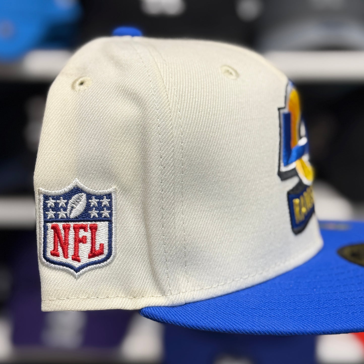 New Era Los Angeles Rams 59FIFTY Fitted Hat | Ivory/Blue