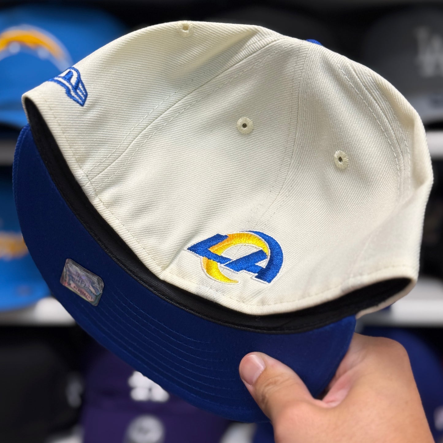 New Era Los Angeles Rams 59FIFTY Fitted Hat | Ivory/Blue