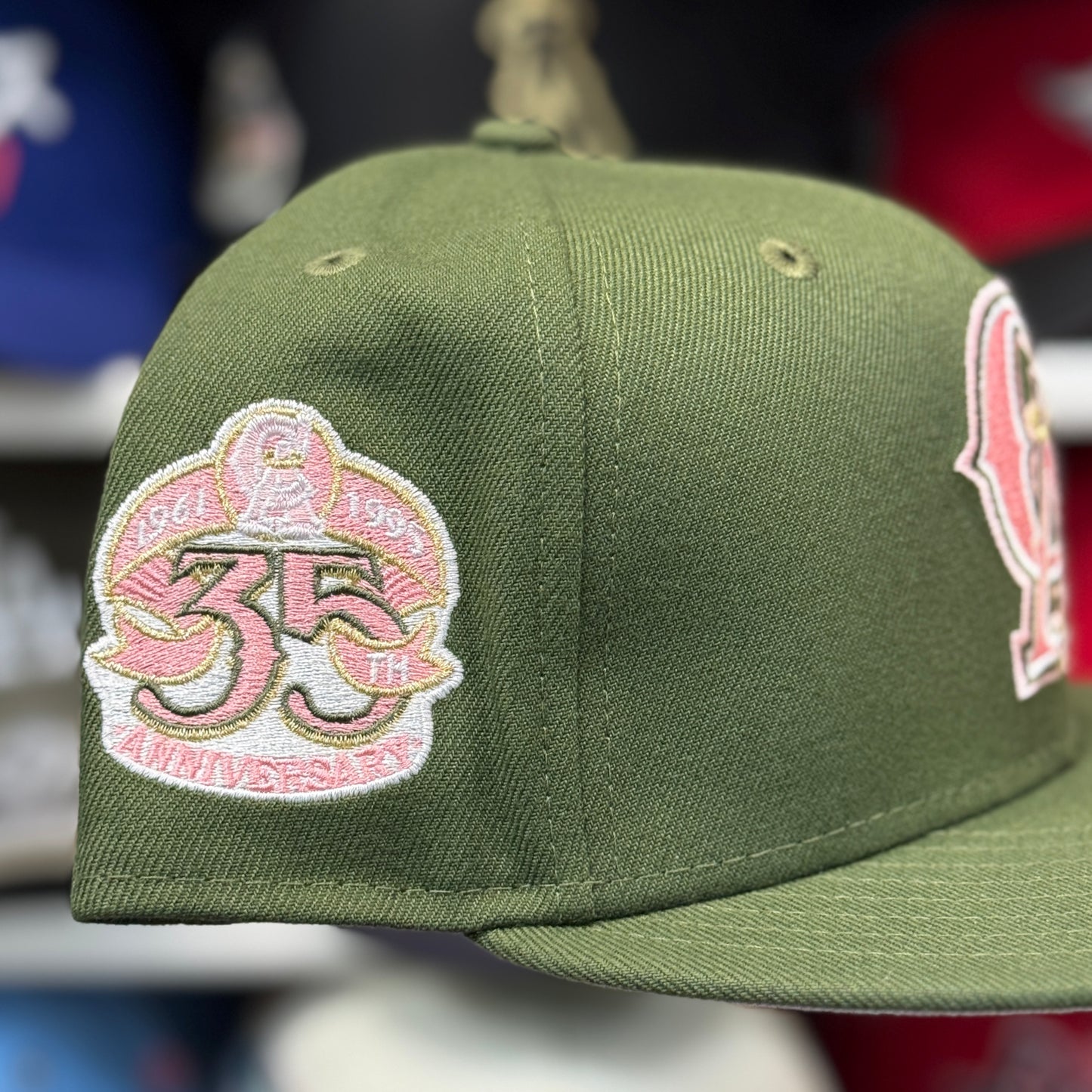 New Era Los Angeles Angels '35th Year Anniversary' 59FIFTY Fitted Hat | Olive