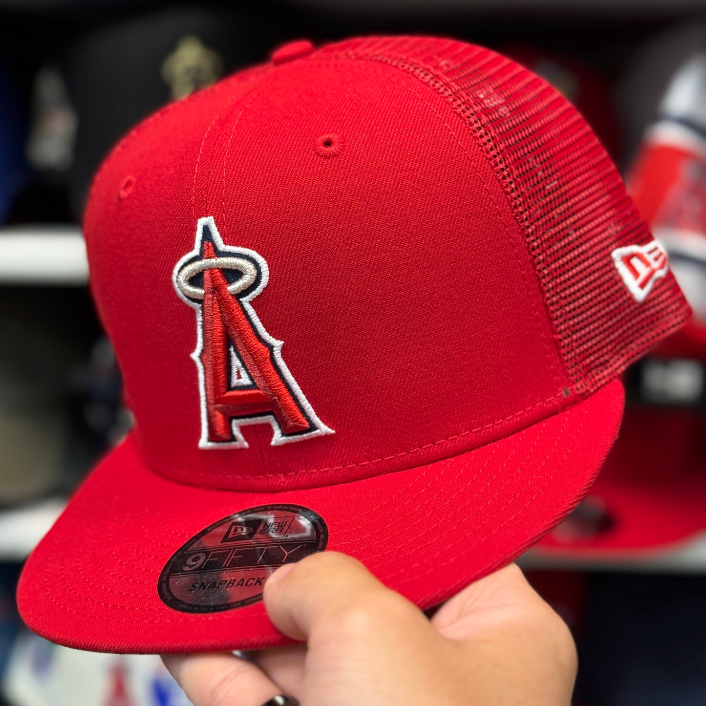 New Era Los Angeles Angels 9FIFTY Trucker Snapback | Red