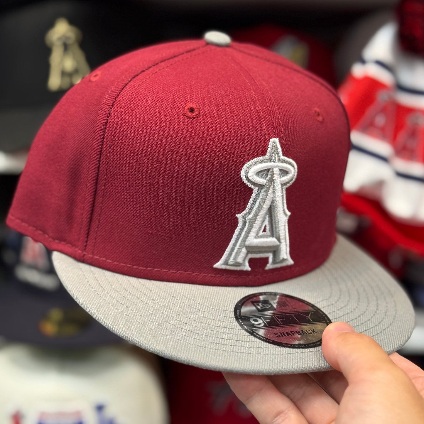 New Era Los Angeles Angels 'Two-Tone' 9FIFTY Snapback Maroon/Silver