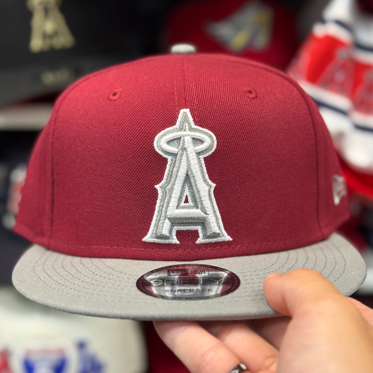 New Era Los Angeles Angels 'Two-Tone' 9FIFTY Snapback Maroon/Silver