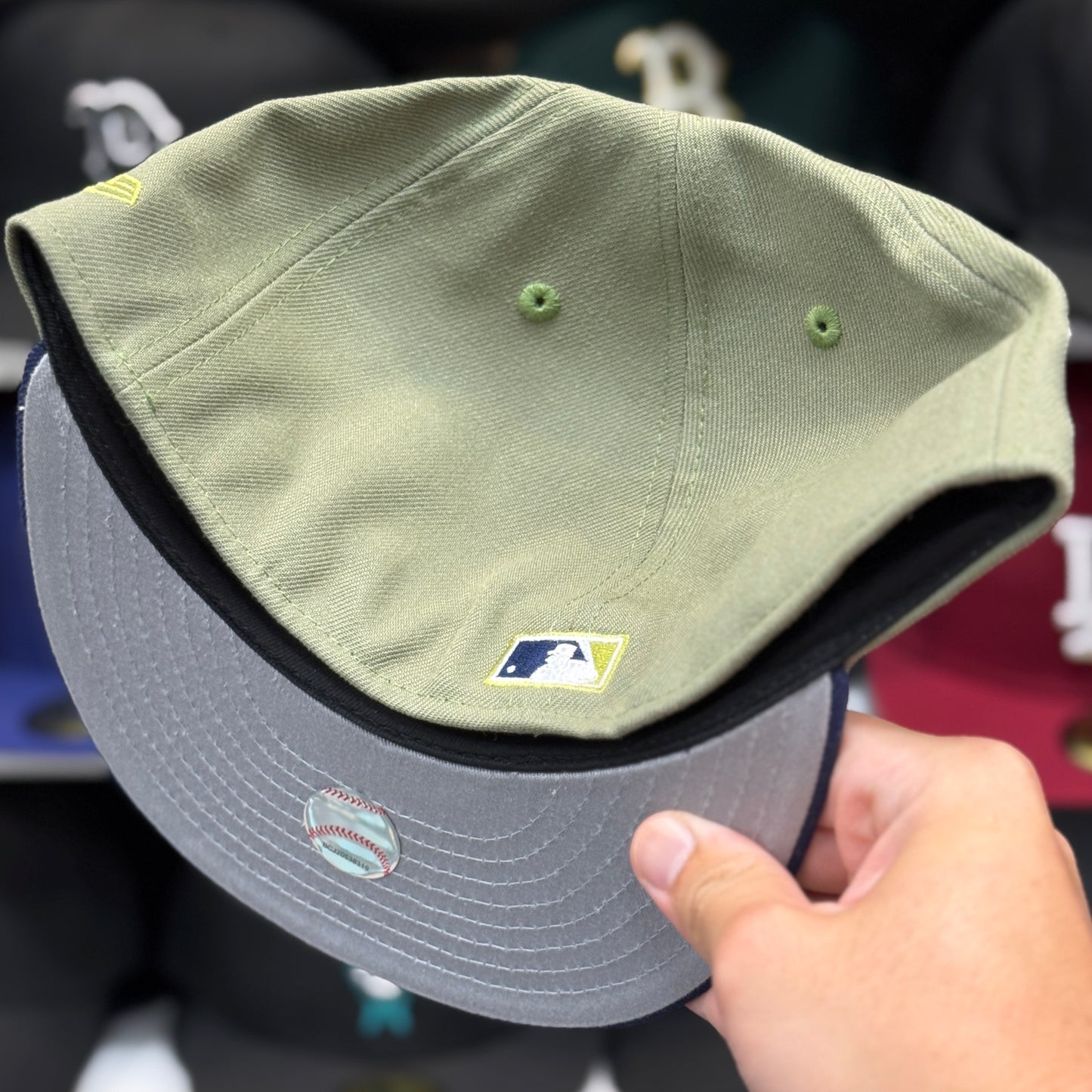 New Era Atlanta Braves '30th Anniversary' Patch 59FIFTY Fitted Hat | Olive/Blue