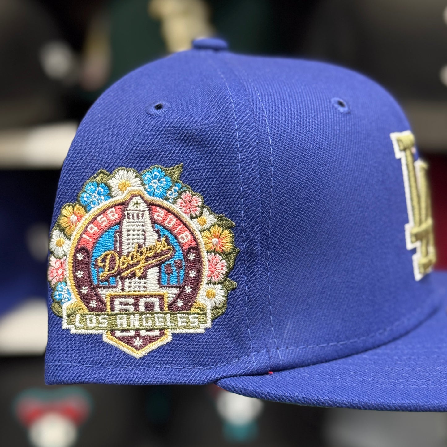 New Era Los Angeles Dodgers 'Botanical 60th Anniversary' 59FIFTY Fitted Hat | Blue