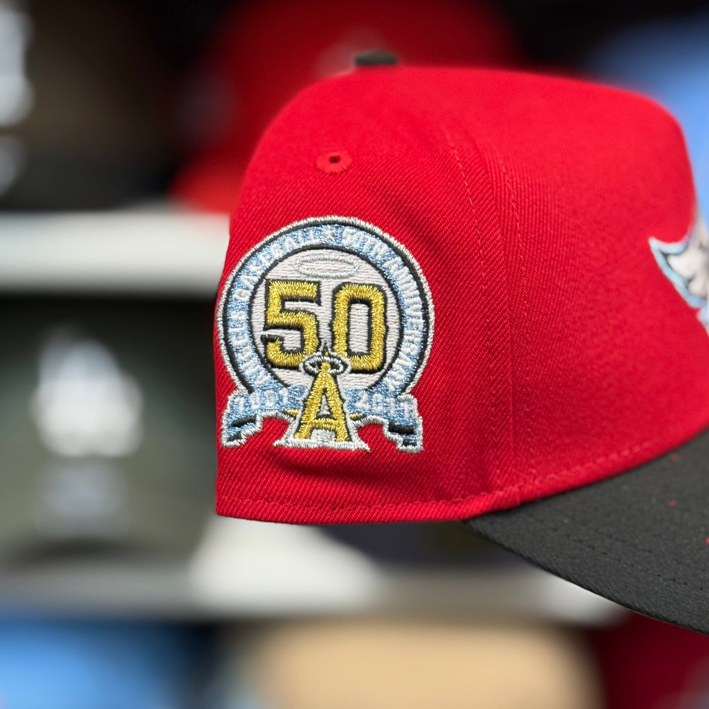 LA Angels 50th Two Tone A-Frame Snapback | New Era 9FORTY | Red/Black