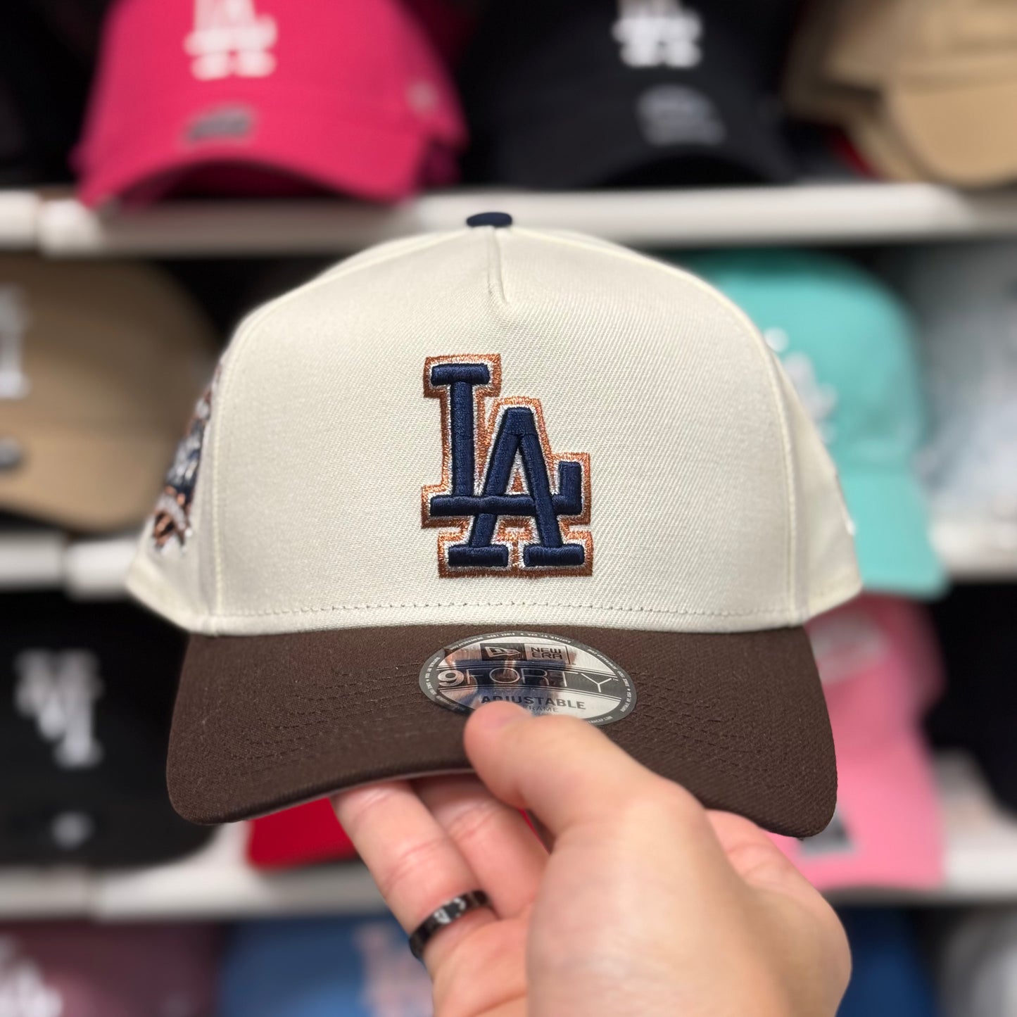 New Era Los Angeles Dodgers '40th Anniversary' A-Frame Creme/Brown 9FORTY Snapback