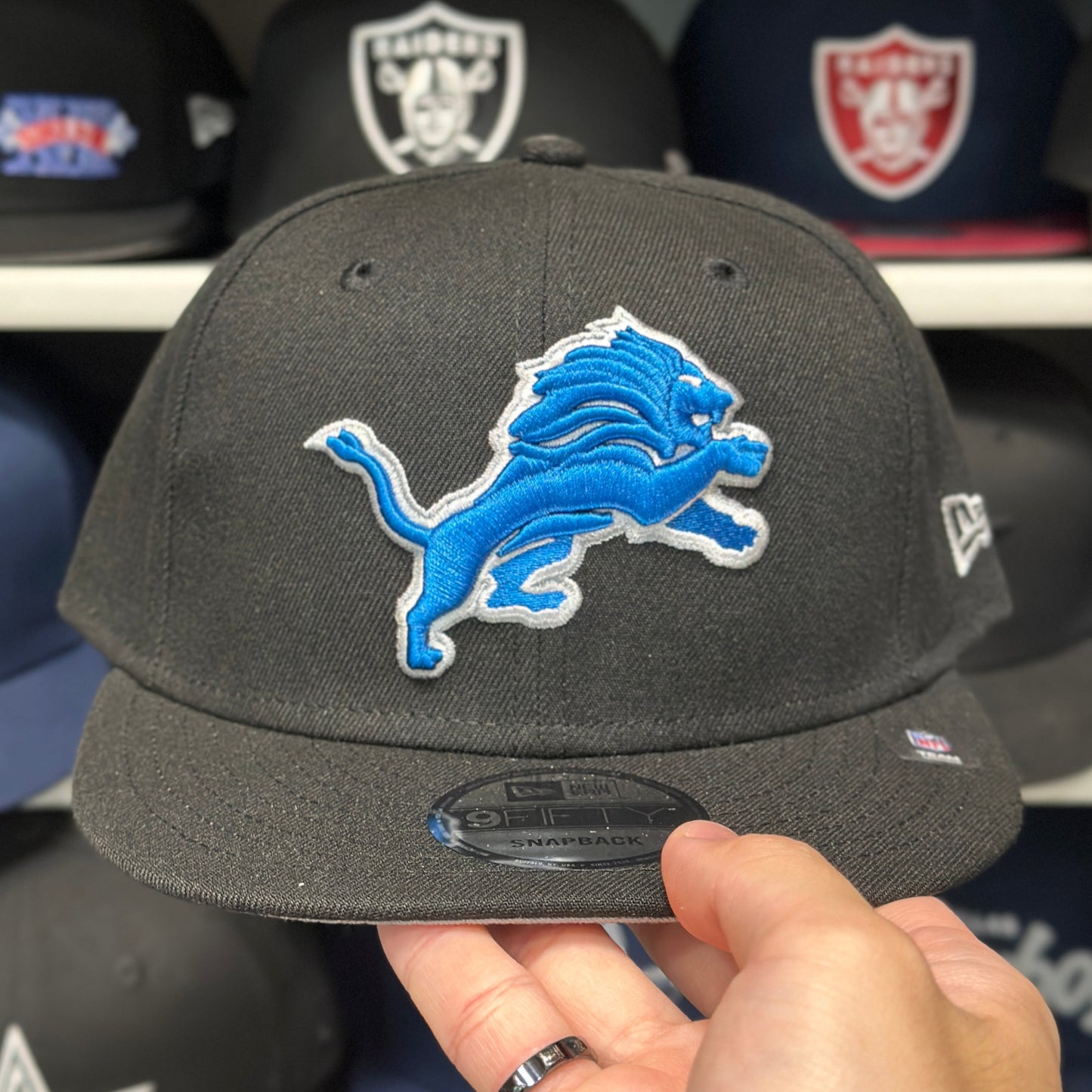 New Era Detroit Lions Black/Blue 9FIFTY Snapback