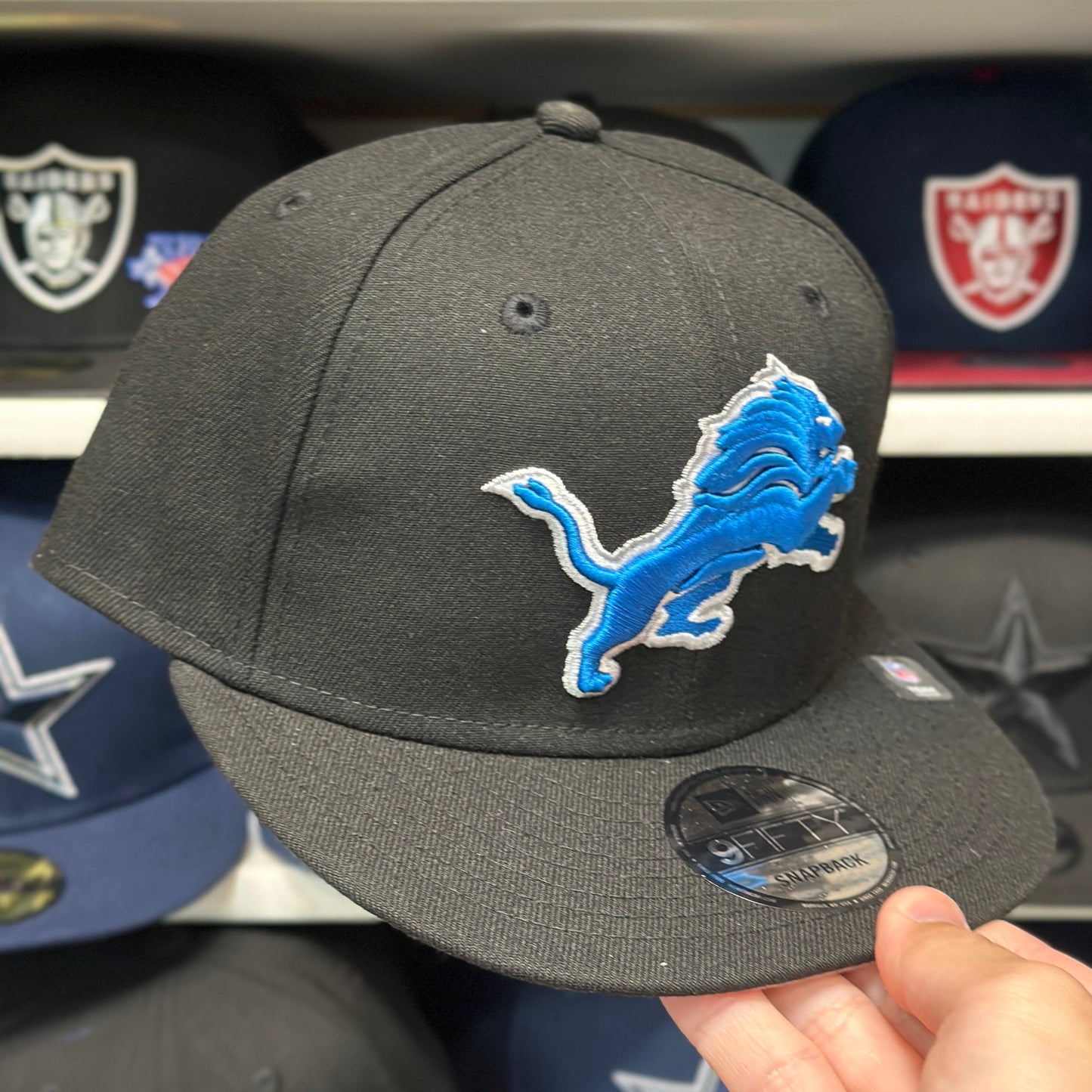 New Era Detroit Lions Black/Blue 9FIFTY Snapback