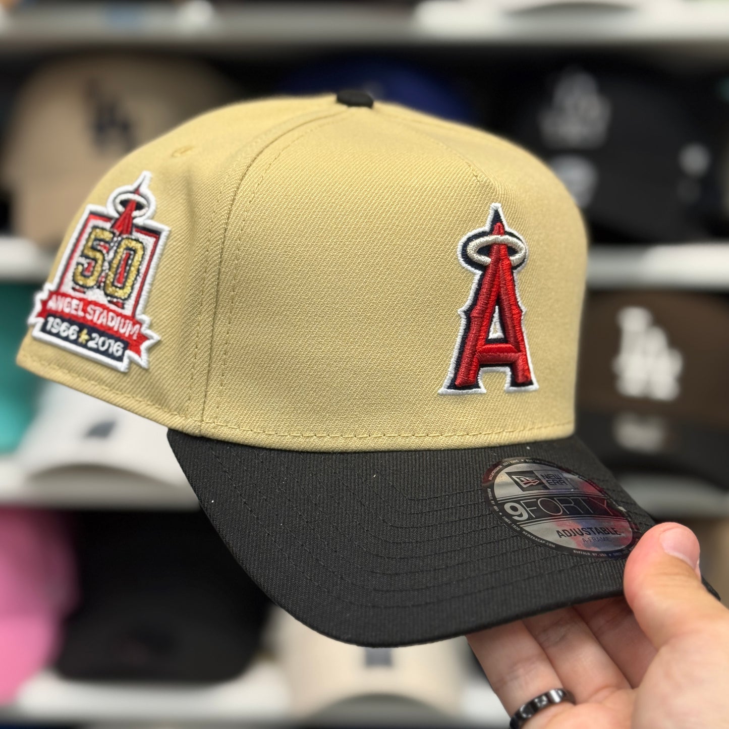 New Era Los Angeles Angels '50th Anniversary' A-Frame 9FORTY Snapback Beige/Black