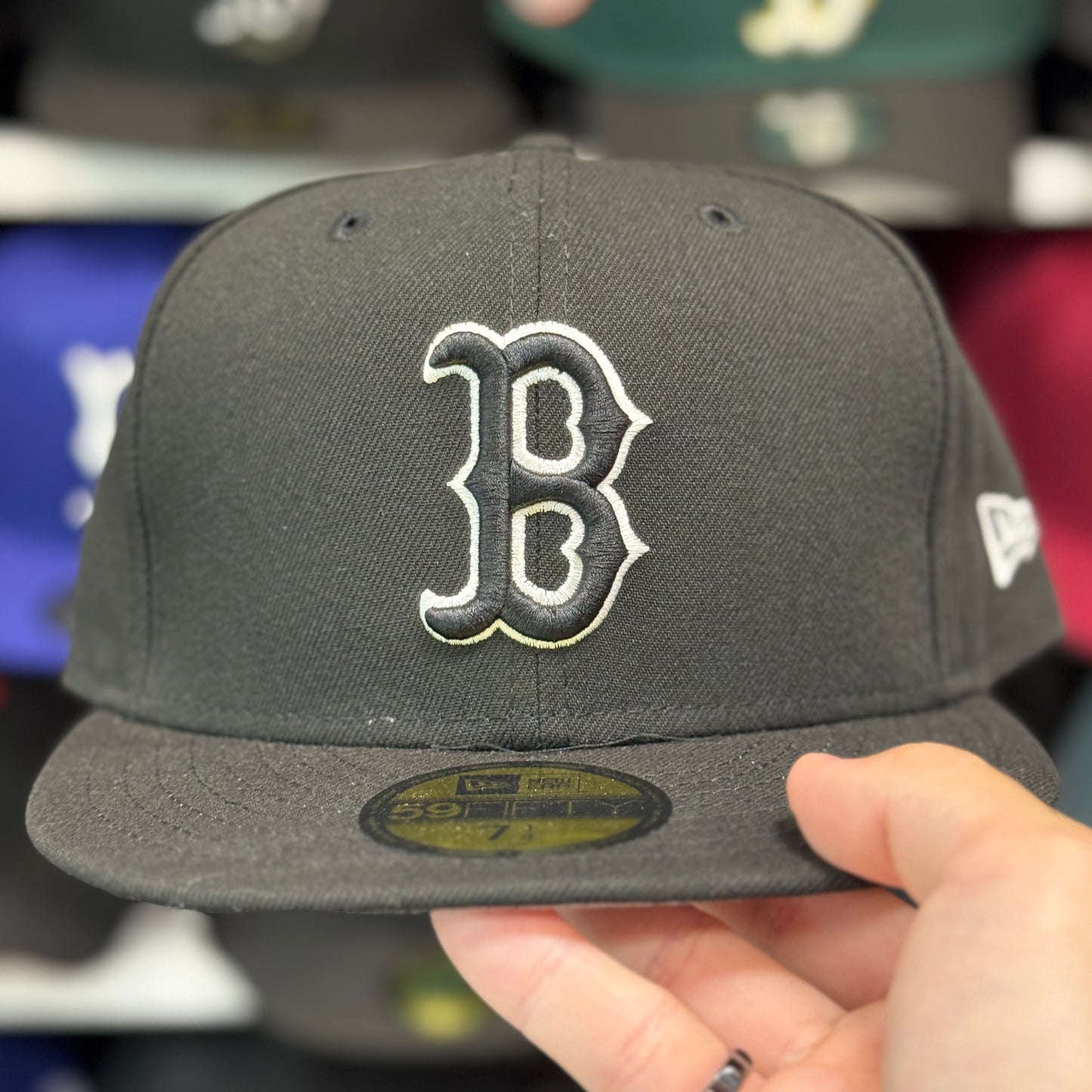 New Era Boston Red Sox 'Outline Logo' 59FIFTY Fitted Hat | Black