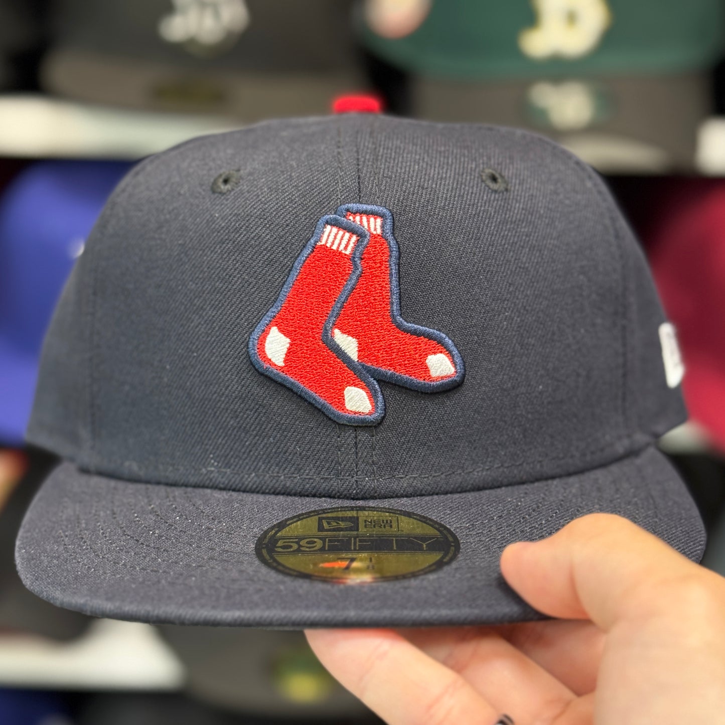 New Era Boston Red Sox 'Socks Logo' 59FIFTY Fitted Hat | Navy