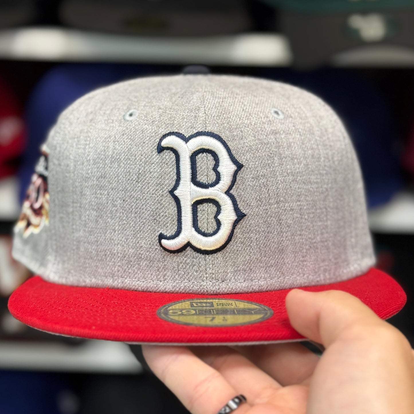 New Era Boston Red Sox '50th Anniversary' 59FIFTY Fitted Hat | Silver/Red