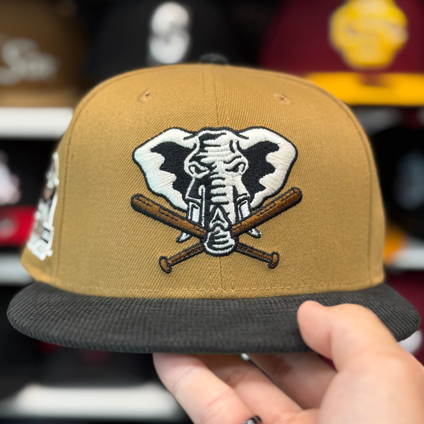New Era Oakland Athletics '40th Anniversary' 59FIFTY Fitted Hat | Tan/Black Corduroy