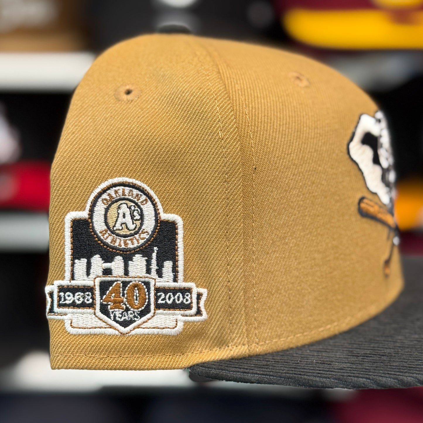 New Era Oakland Athletics '40th Anniversary' 59FIFTY Fitted Hat | Tan/Black Corduroy