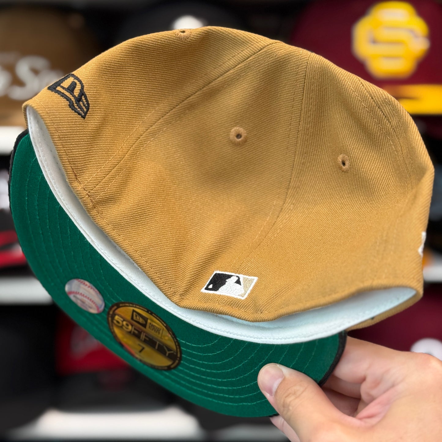 New Era Oakland Athletics '40th Anniversary' 59FIFTY Fitted Hat | Tan/Black Corduroy
