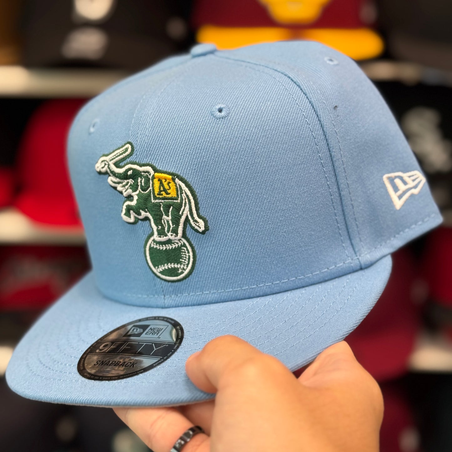 New Era Oakland Athletics 'Stomper Logo' 9FIFTY Snapback | Baby Blue