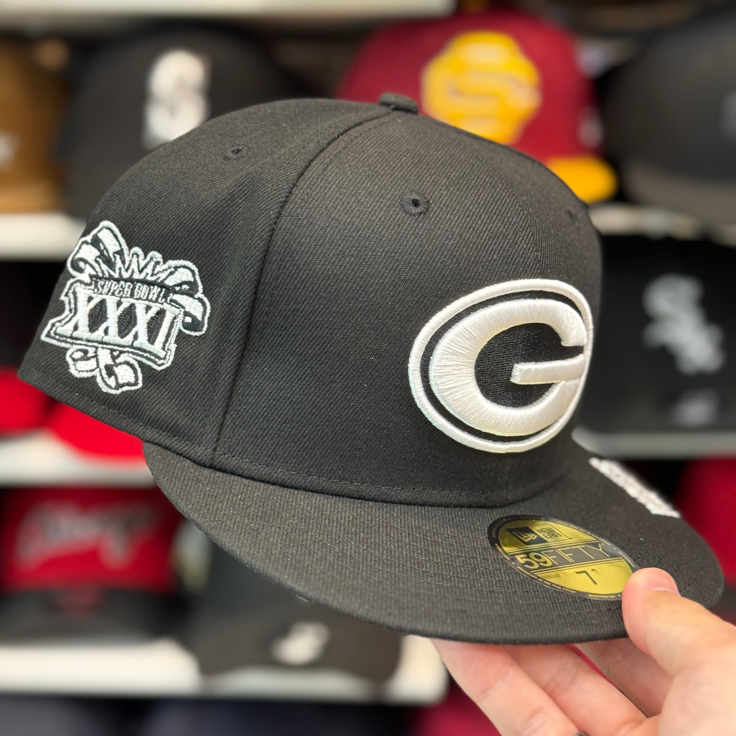 New Era Green Bay Packers 'Super Bowl XXXl" 59FIFTY Fitted Hat | Black