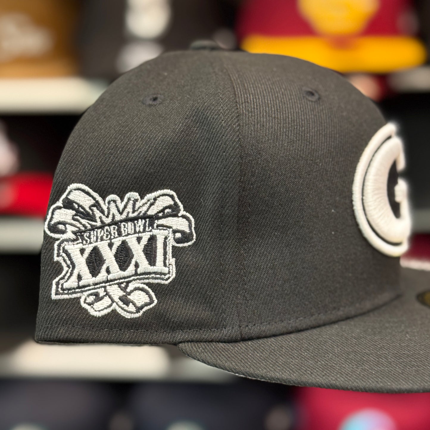 New Era Green Bay Packers 'Super Bowl XXXl" 59FIFTY Fitted Hat | Black
