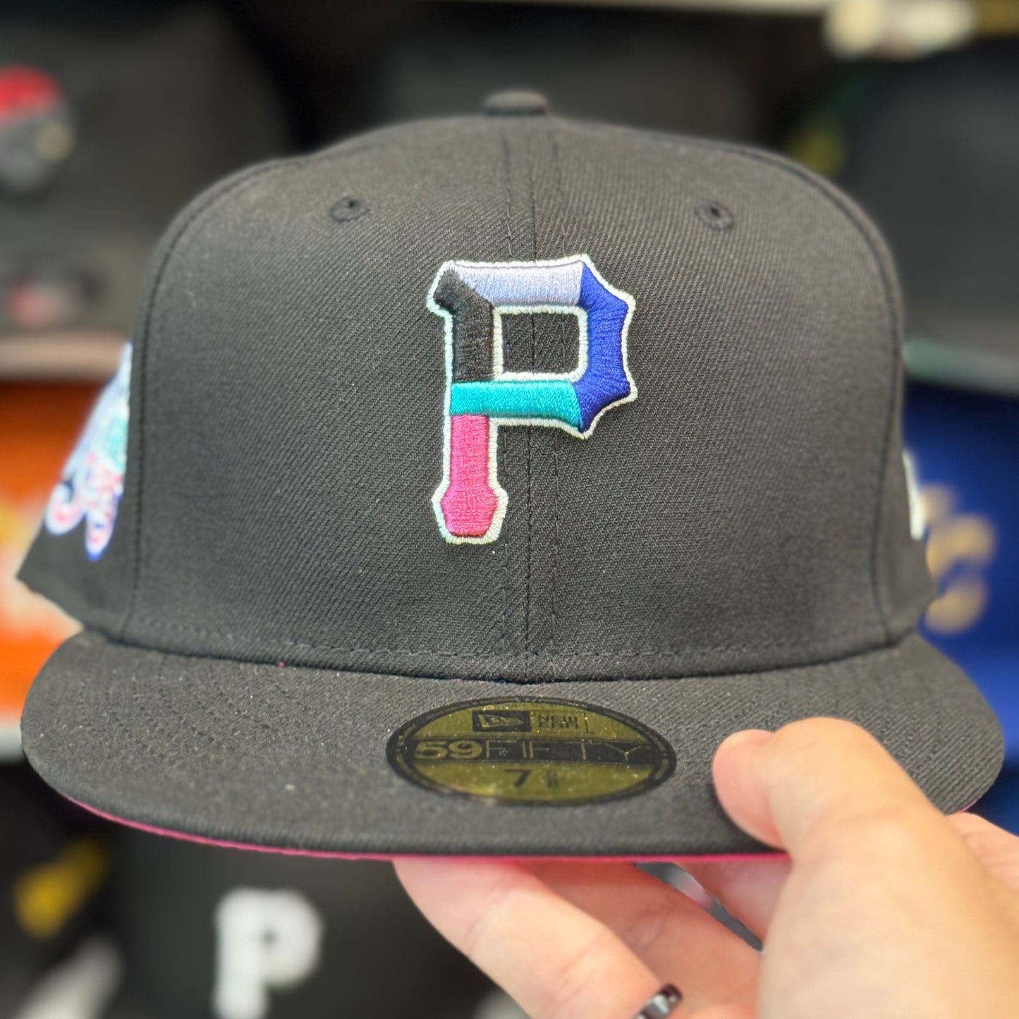 New Era Pittsburgh Pirates '70th World Series' 59FIFTY Fitted | Black - Pink Under Brim