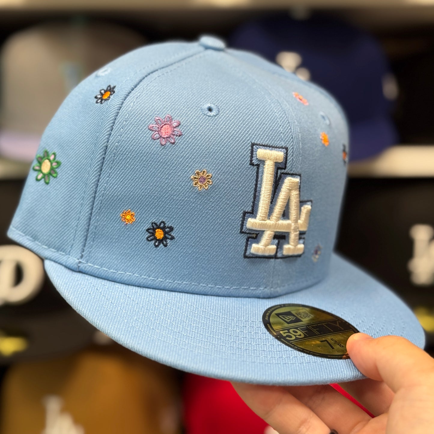 New Era Los Angeles Dodgers 'Floral - Blue Silk' 59FIFTY Fitted Hat | Light Blue