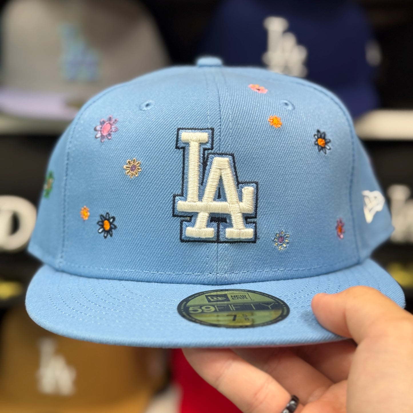 New Era Los Angeles Dodgers 'Floral - Blue Silk' 59FIFTY Fitted Hat | Light Blue