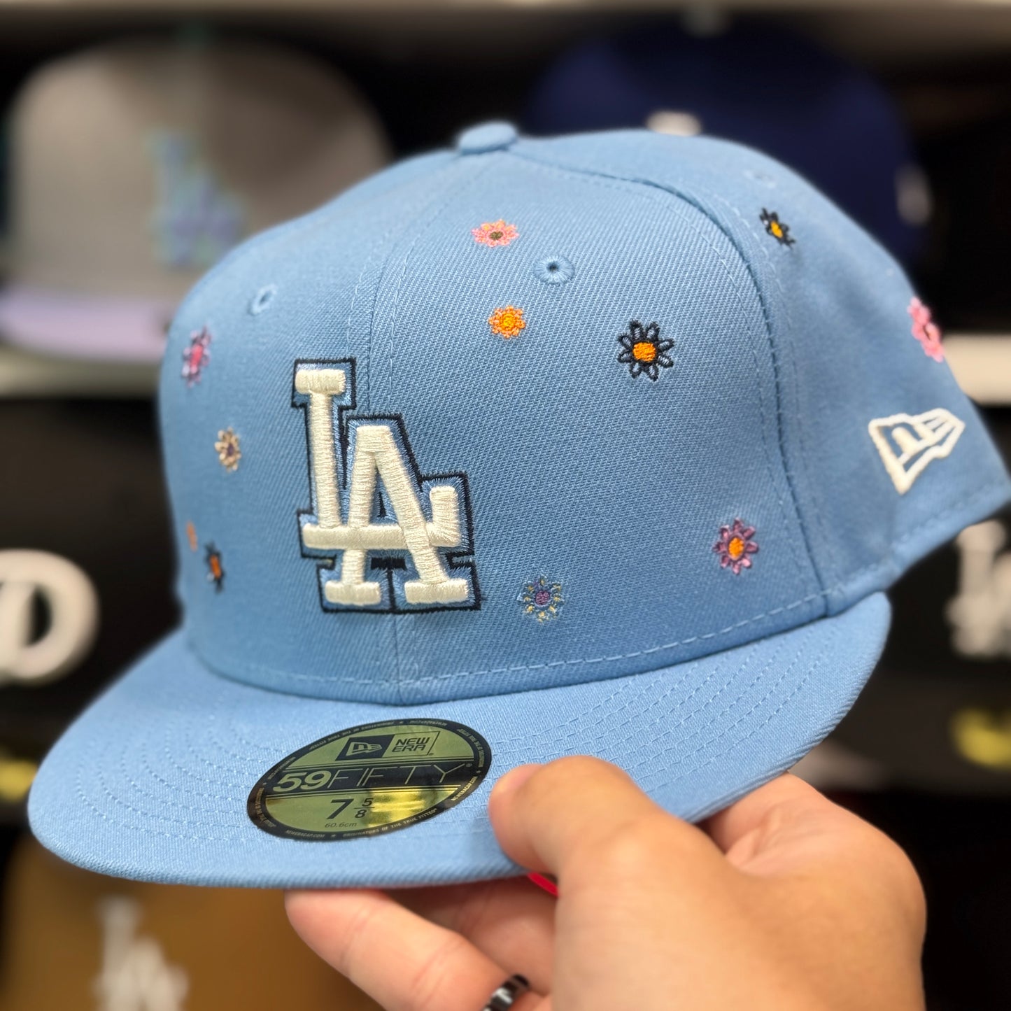 New Era Los Angeles Dodgers 'Floral - Blue Silk' 59FIFTY Fitted Hat | Light Blue