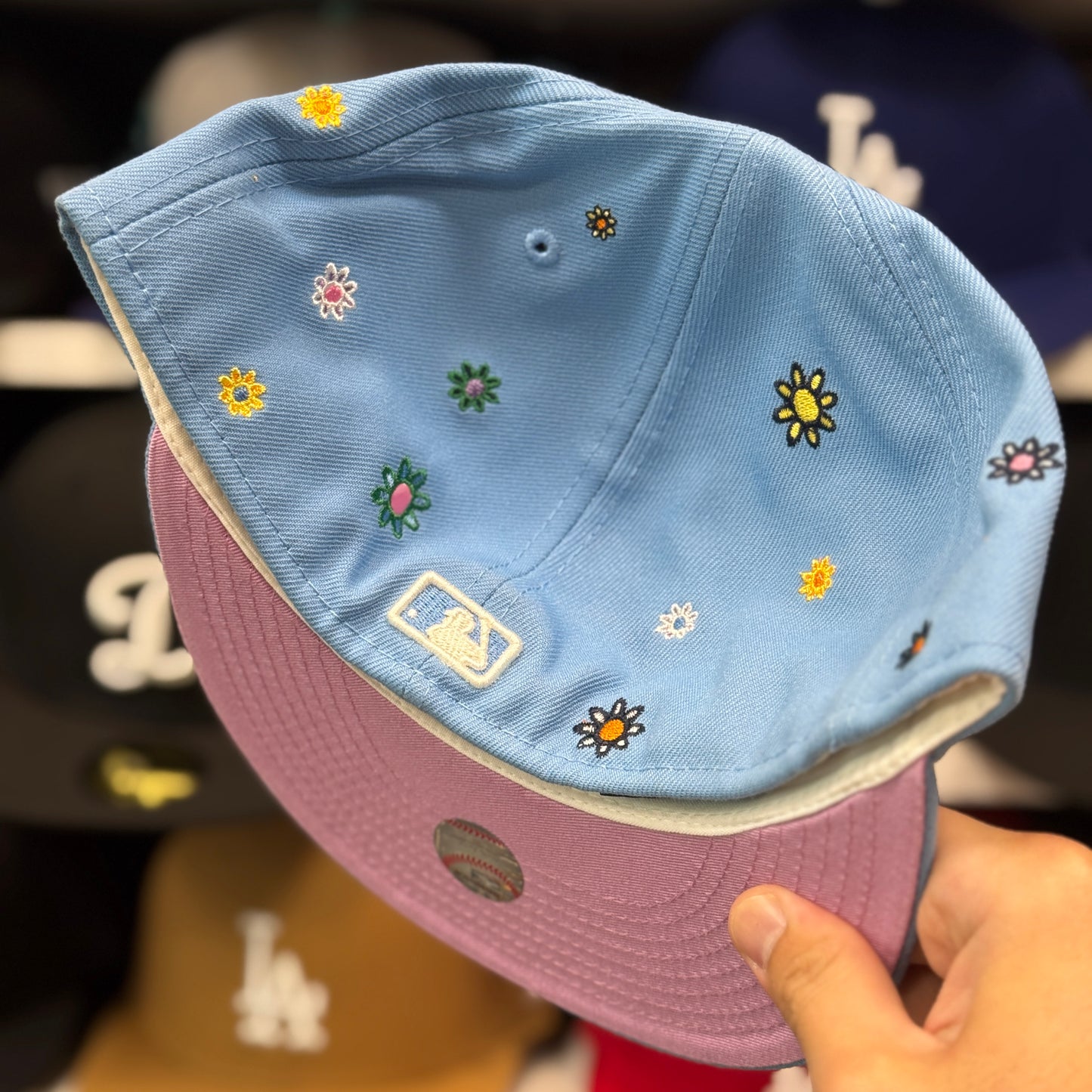 New Era Los Angeles Dodgers 'Floral - Blue Silk' 59FIFTY Fitted Hat | Light Blue