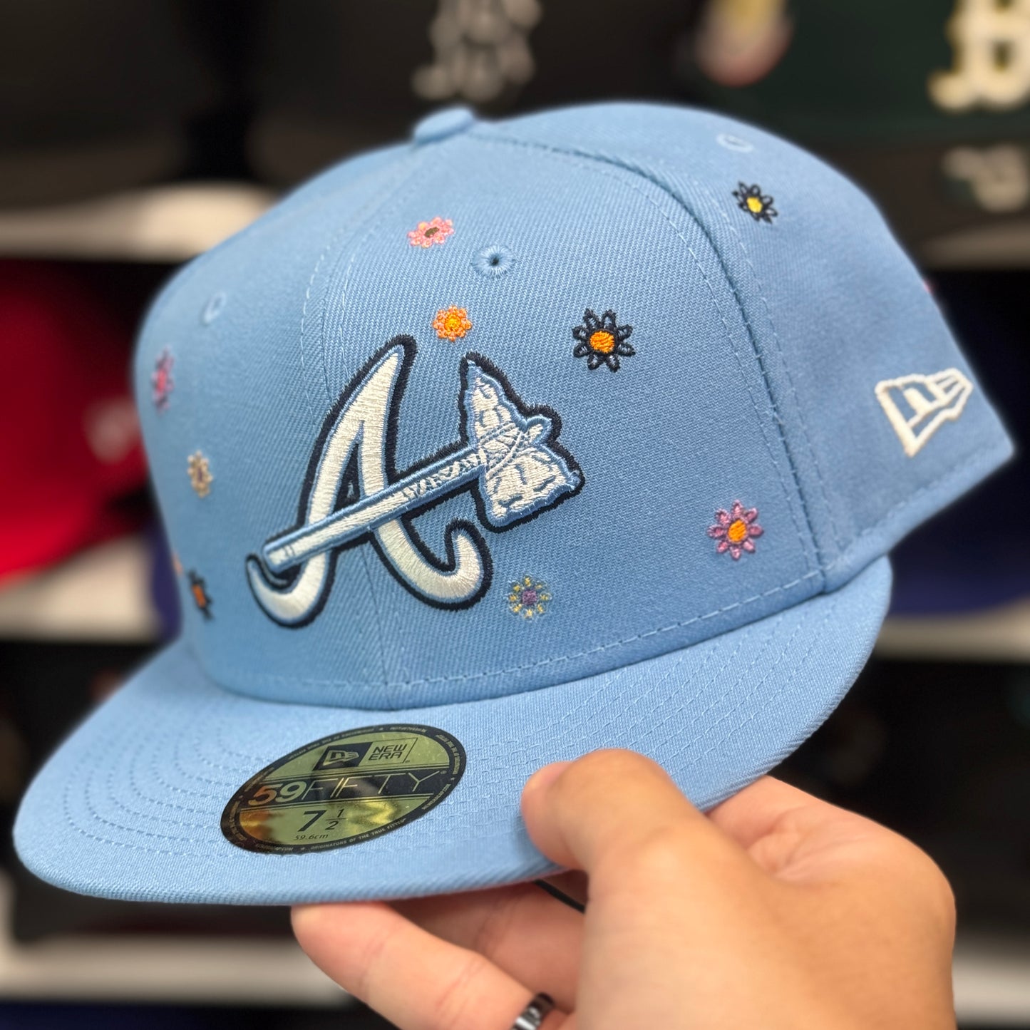 New Era Atlanta Braves 'Floral - Blue Silk' 59FIFTY Fitted Hat | Light Blue