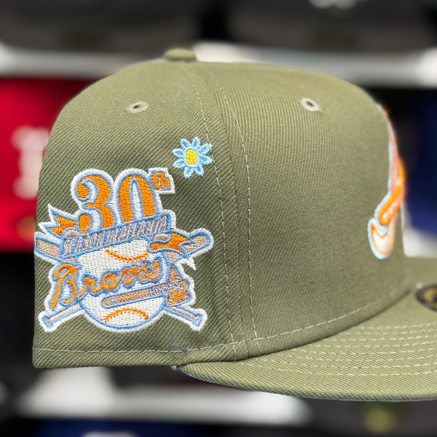 New Era Atlanta Braves 'Floral 30th Anniversary' 59FIFTY Fitted Hat | Olive