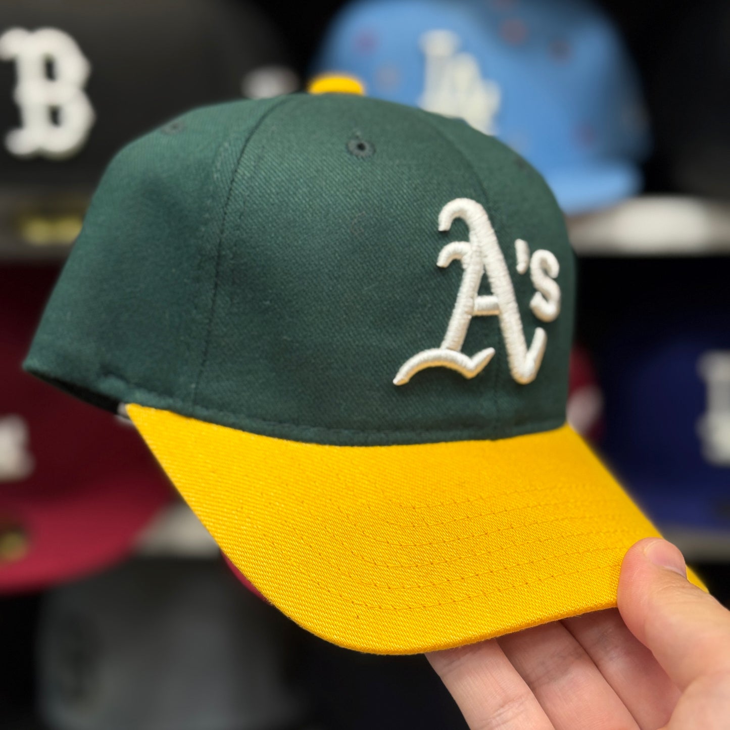 Youth Oakland Athletics FlexFit Baseball Cap | Green/Yellow
