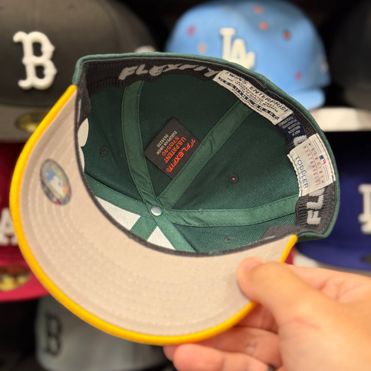 Youth Oakland Athletics FlexFit Baseball Cap | Green/Yellow