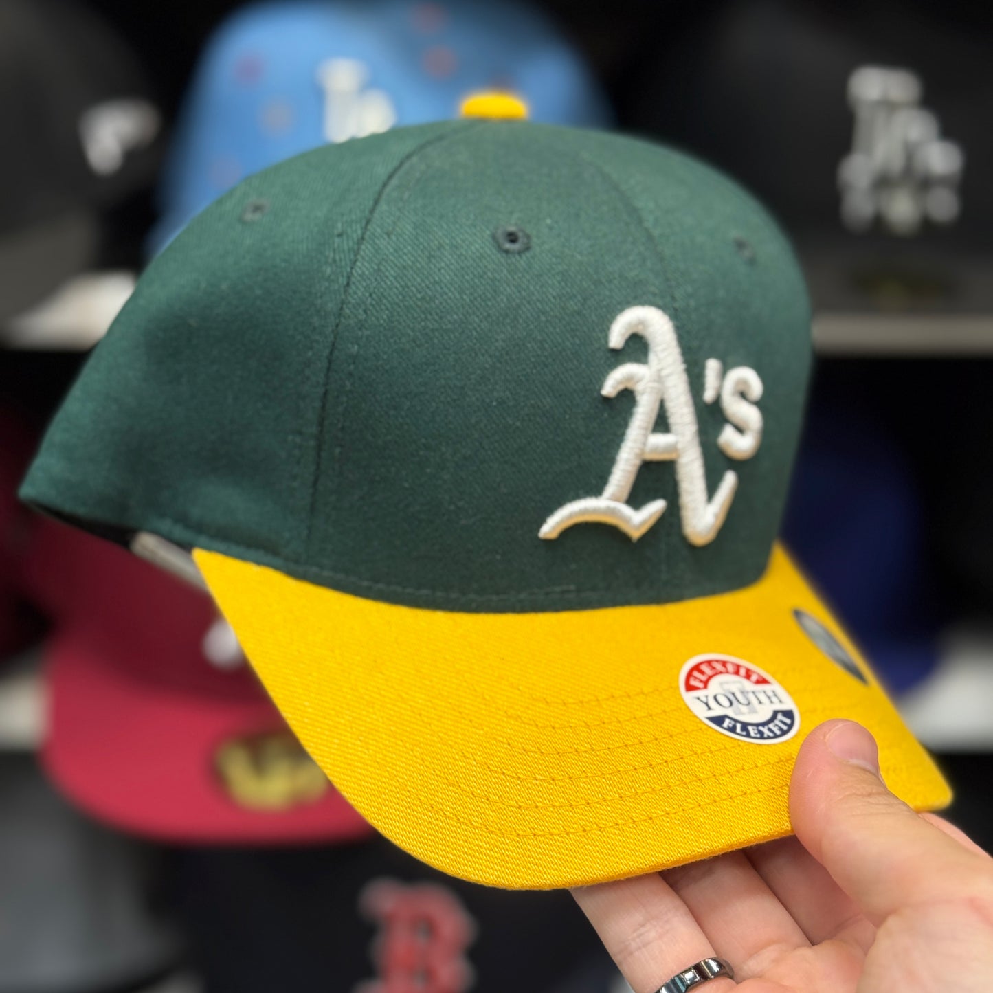 Toddler Oakland Athletics FlexFit Baseball Cap | Green/Yellow
