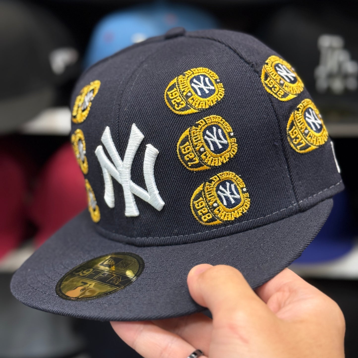 New Era New York Yankees 'World Series Champions Ring' 59FIFTY Fitted Hat | Navy/Gold