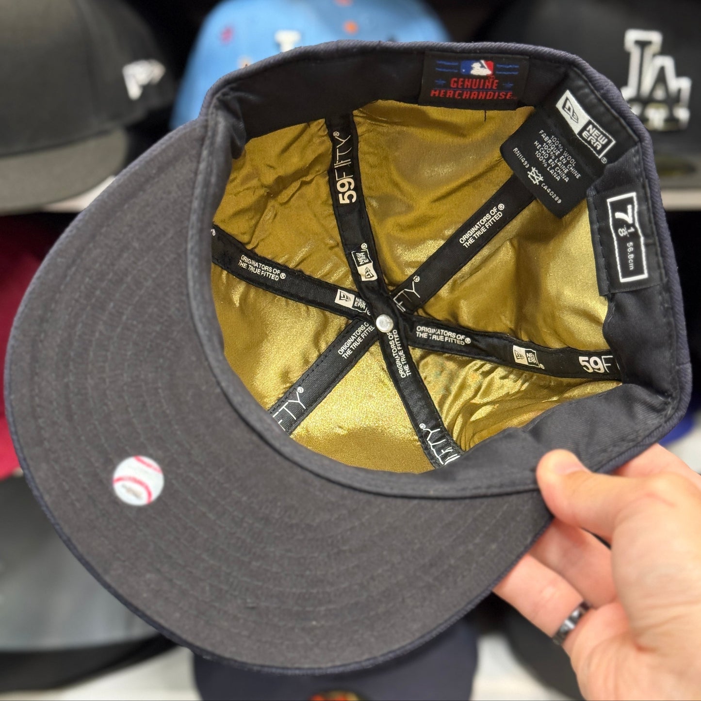 New Era New York Yankees 'World Series Champions Ring' Navy 59FIFTY Fitted Hat | Gold Silk Inline - Product Image