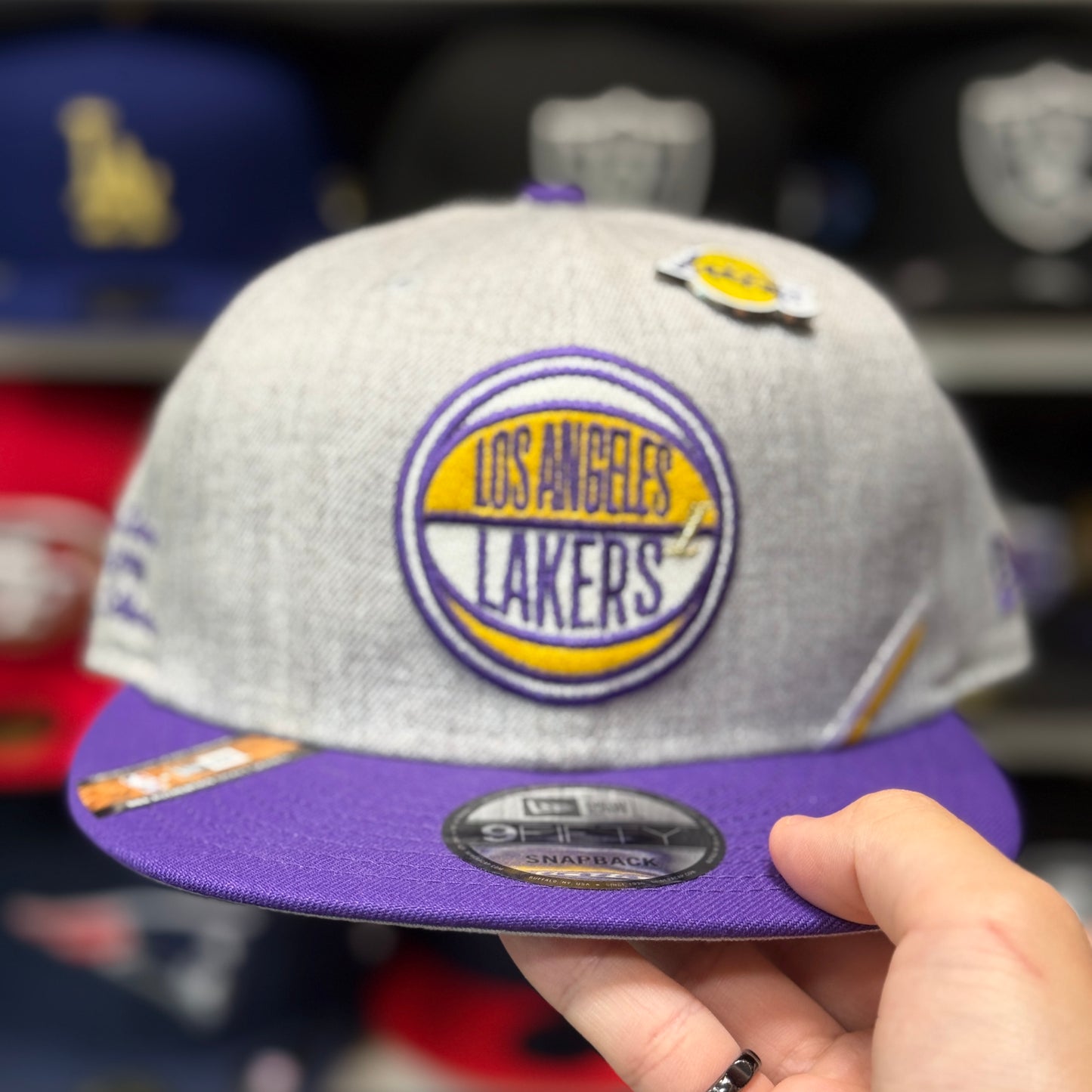 New Era Los Angeles Lakers 'Draft Day' 9FIFTY Snapback | Gray/Purple