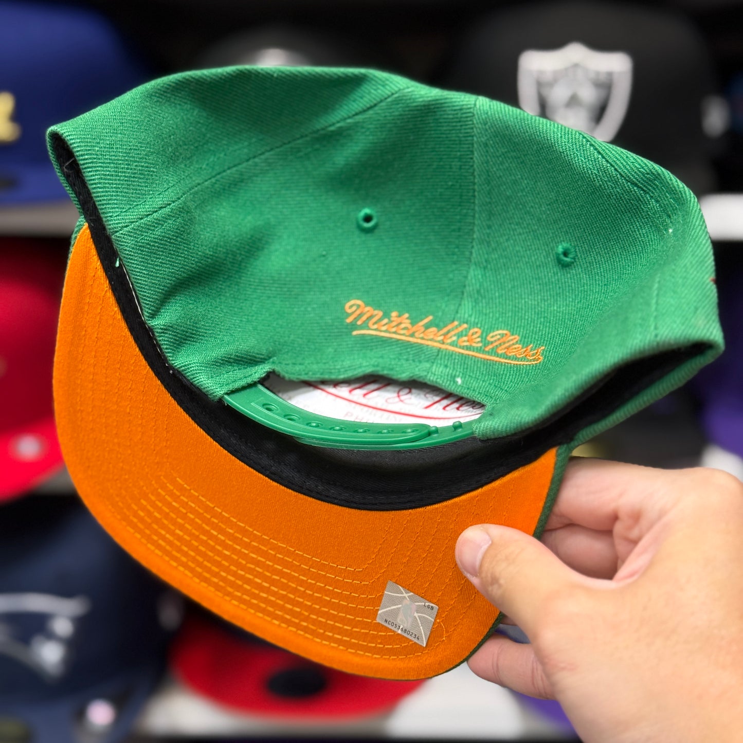Los Angeles Lakers '60th Anniversary' Mitchell & Ness Snapback | Green/Orange
