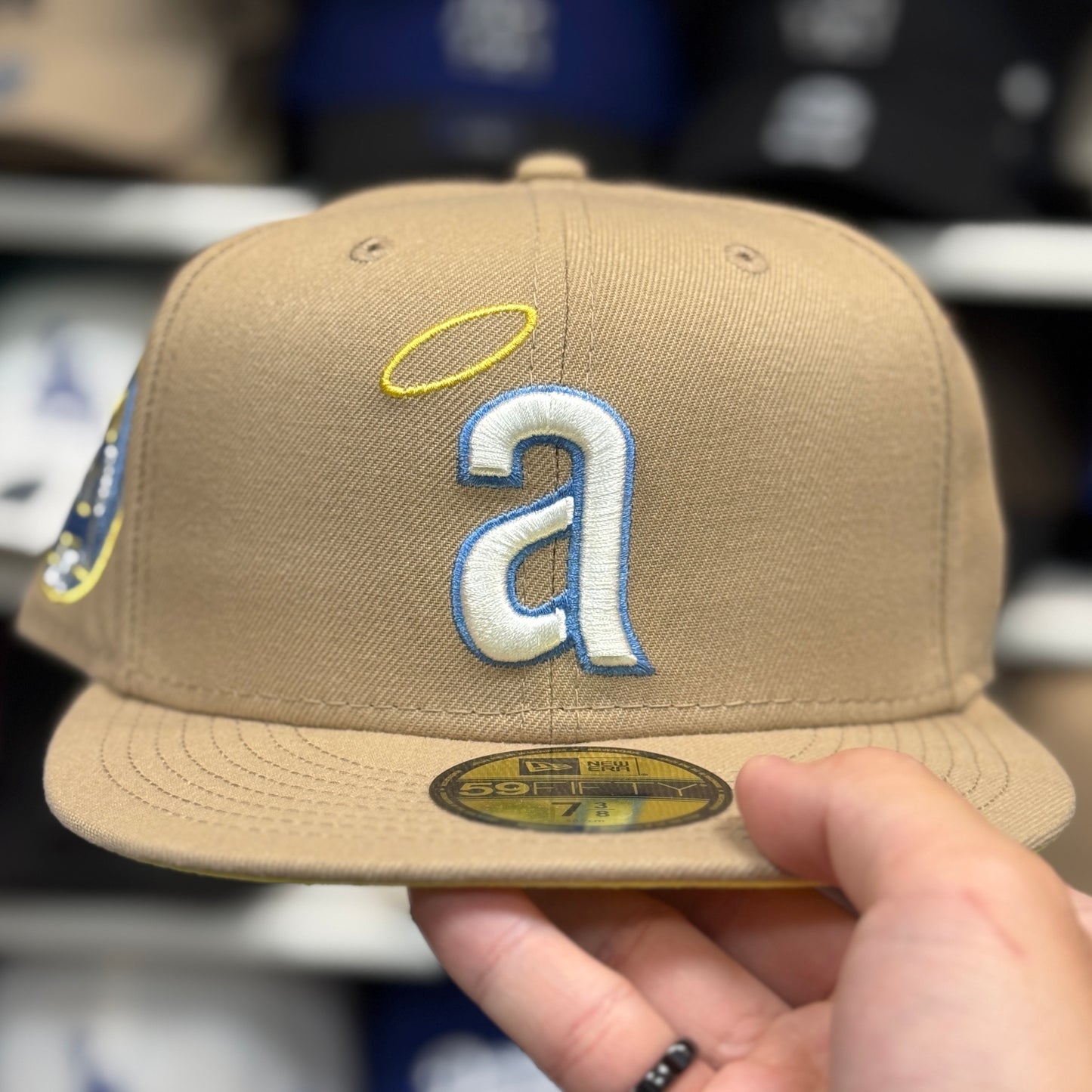 New Era Los Angeles Angels 'Floral 25th Anniversary' 59FIFTY Fitted Hat | Tan