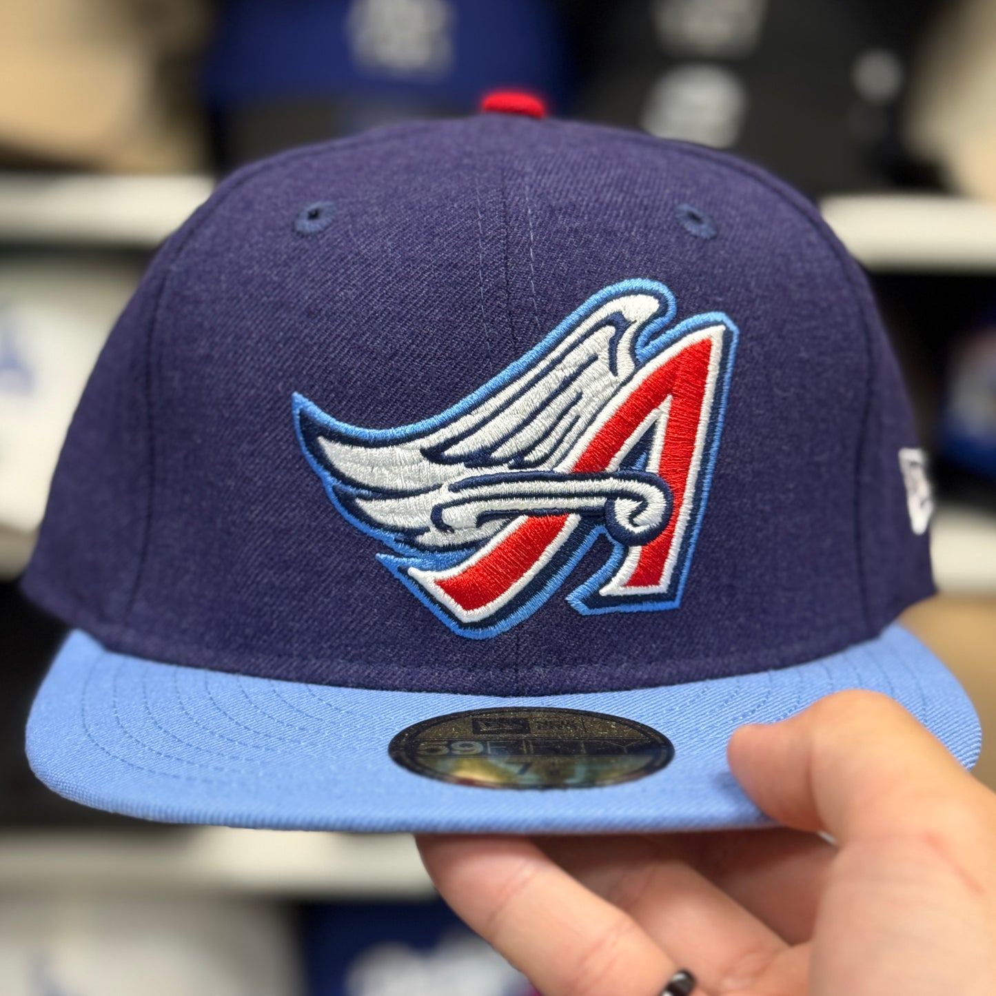 New Era Los Angeles Angels 'Retro Logo' 59FIFTY Fitted Hat | Navy/Light Blue