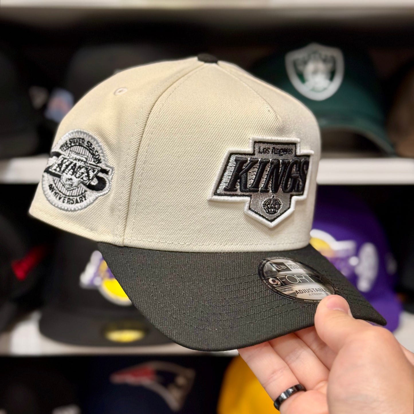 New Era LA Kings '25th Anniversary' A-Frame 9FORTY Snapback Ivory/Black