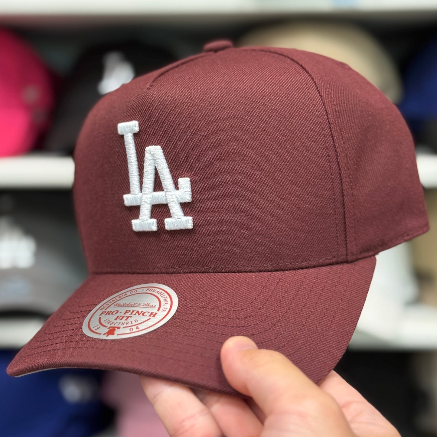 Los Angeles Dodgers A-Frame Mitchell & Ness Snapback Maroon