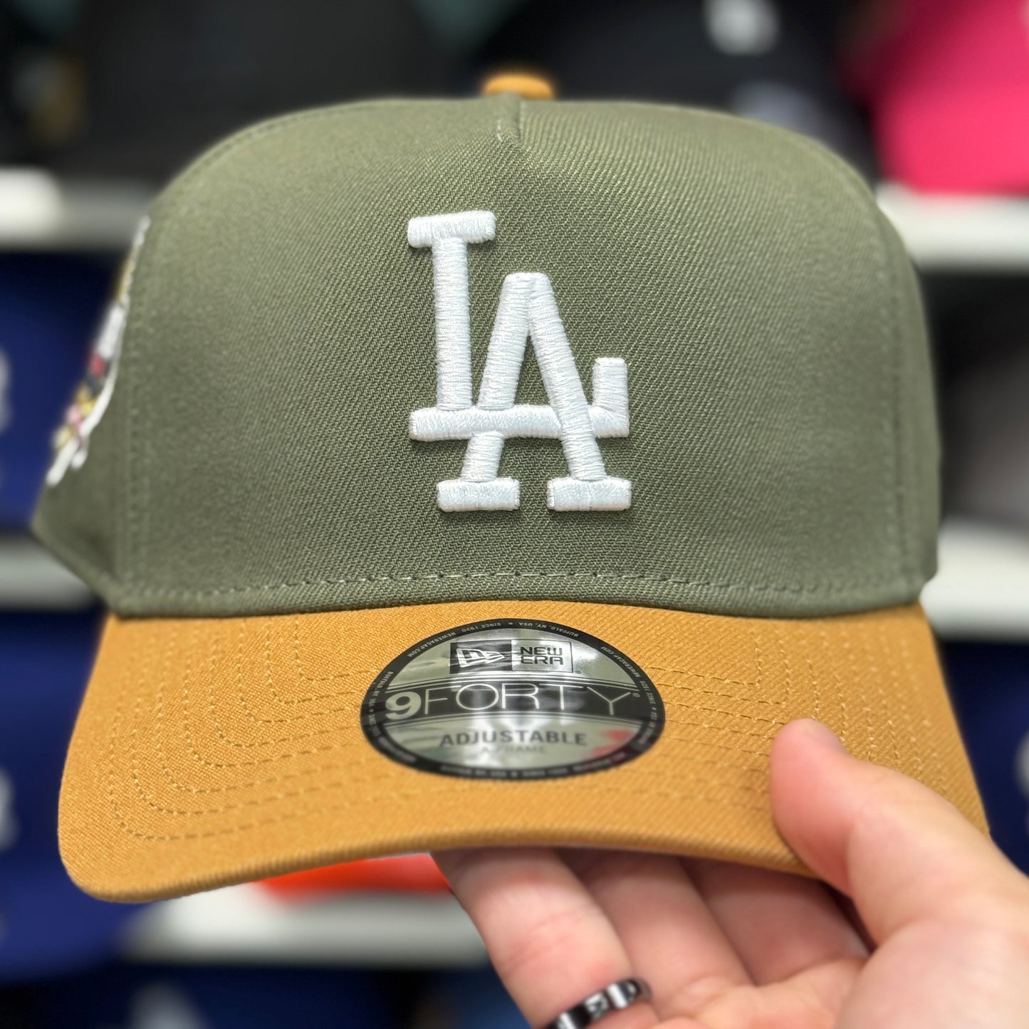 New Era Los Angeles Dodgers '40th Anniversary' A-Frame 9FORTY Snapback Olive/Tan