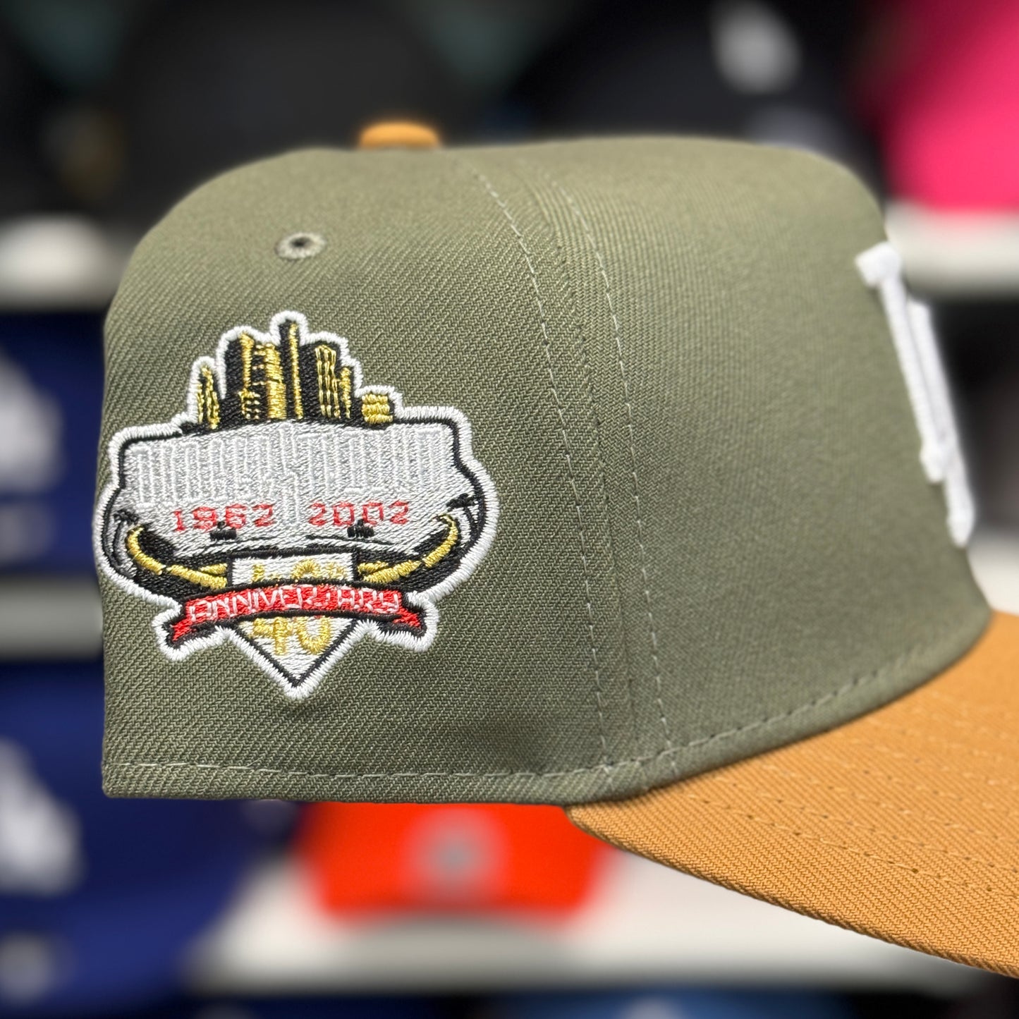 New Era Los Angeles Dodgers '40th Anniversary' A-Frame 9FORTY Snapback Olive/Tan