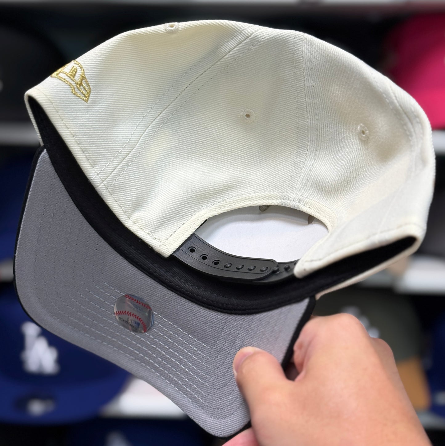 New Era Los Angeles Dodgers '50th Anniversary' A-Frame 9FORTY Snapback Creme/Black
