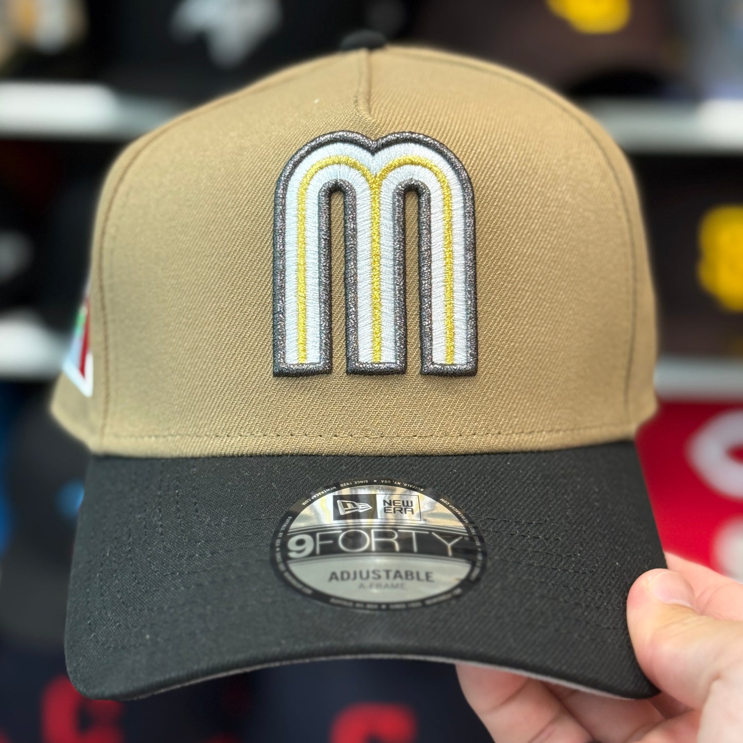 New Era Mexico WBC World Baseball Classic A-Frame 9FORTY Snapback Tan/Black