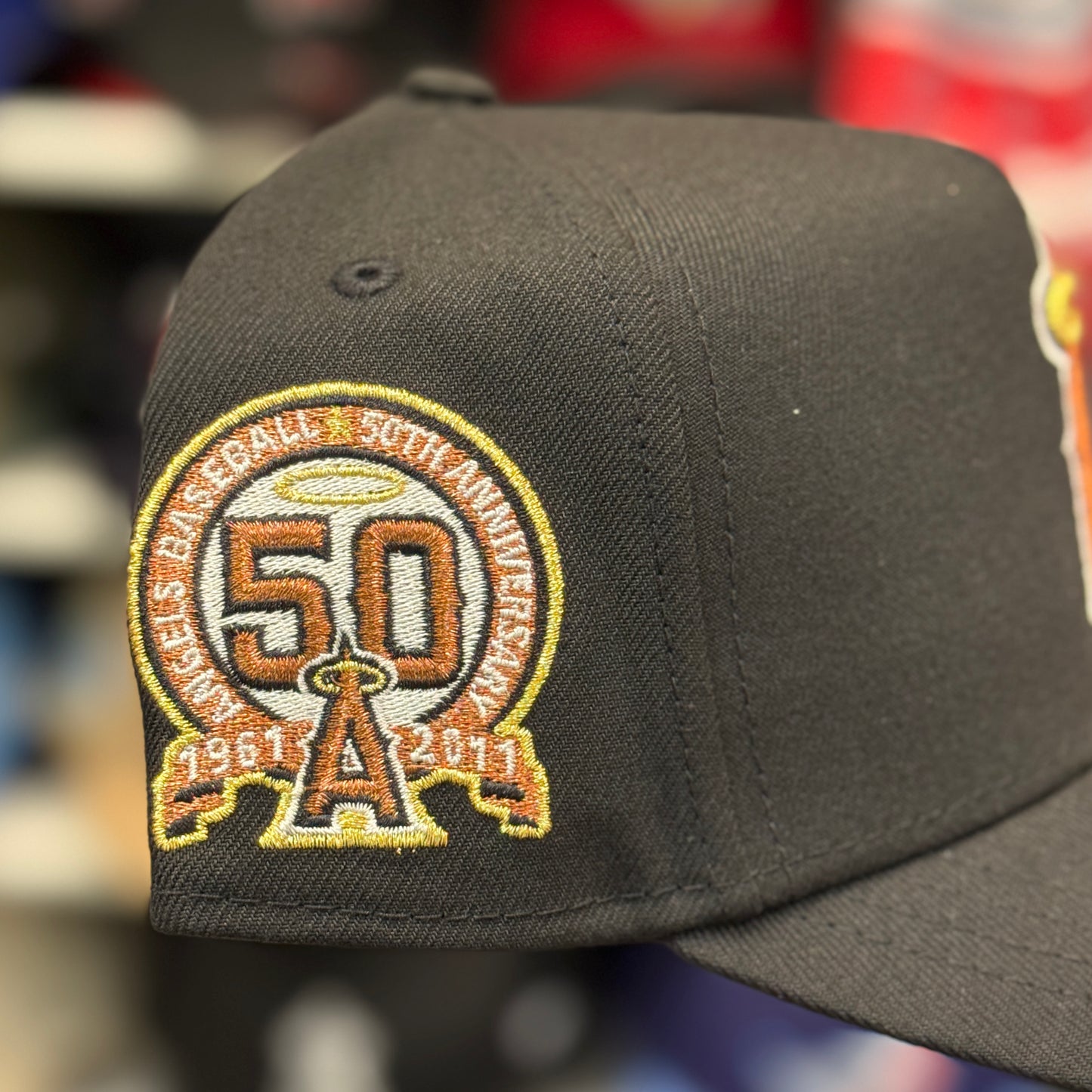 New Era Los Angeles Angels '50th Anniversary' A-Frame 9FORTY Snapback Black/Gold