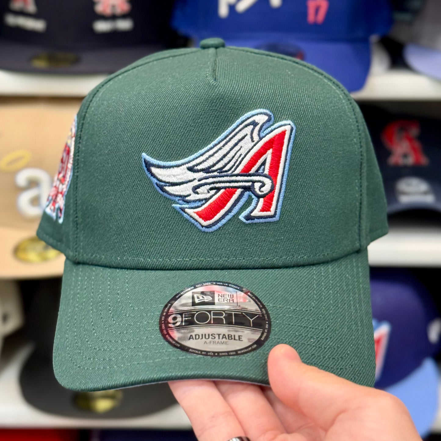New Era 9FORTY A-Frame Los Angeles Angels 50th Anniversary Patch Snapback | Dark Green